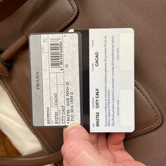 PRADA Brown City Calf Leather Twin Pocket Bag - Picture 11 of 11